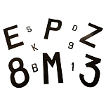 Euromarine 041118 J Пластиковые наклейки с буквами  Black 40 mm