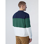 North sails 691278-C001-XXL Толстовка Print Crew Зеленый Dark Blue / Dark Green / Marshmallow 2XL