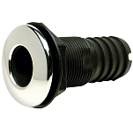 Seachoice 50-18441 Stainless Steel Covered Straight Thru-Hull Черный Silver / Black 19 mm 