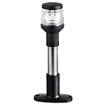 Мачта Compact 12В 5Вт 200мм из нержавеющей стали со стояночным огнём 360° из чёрного пластика для судов до 20м, Osculati 11.113.00