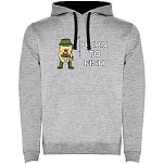 Kruskis SU1067065802K150 Толстовка с капюшоном Born To Fish Two-Colour Серый Heather Grey / Black 3XL