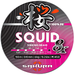 Sakura SAPLK40040.20-PINK Squid 8 Плетеный 150 M Голубой  Pink 0.200 mm 