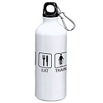 Kruskis MD4049S101S104 Sleep Eat And Train 800ml Алюминиевая бутылка Серебристый White