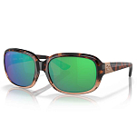 Costa 06S9041-90411058 Зеркальные поляризованные солнцезащитные очки Gannet Shiny Tortoise Fade Green Mirror 580P/CAT2