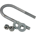 Tiedown engineering 241-86227 Zinc Plated Square U-Bolt Square Серебристый 3/8 x 1-5/8 x 3-9/16´´ 