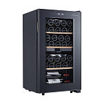 Винный шкаф двухзонный отдельностоящий Libhof Gourmet GMD-33 Black 480х430х850мм на 33 бутылки компрессорный черный с белой подсветкой