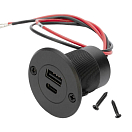 SEATEC Двойная розетка USB питания USB-C/A с монтажной пластиной / IP65 / из алюминия