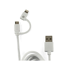 Купить Muvit MUUSC0120 USB-кабель к Micro USB/Lightning MFI 2.4A 1 M Белая White 7ft.ru в интернет магазине Семь Футов
