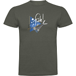 Kruskis CA65500338K132 Футболка с коротким рукавом Fish Зеленый Dark Army Green L