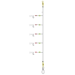 Kinetic F229-695-039-UNIT Sabiki rig Sabiki Nordic Mackerel 130 cm 0.60 mm Серебристый Pink / Crystal Flash 1/0