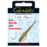 Gamakatsu 140303-00300-00022-00 Booklet Dropshot Worm39 Связанные Крючки 0.220 мм Серый NS Black 3 