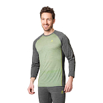 Odlo 111292-40431-M Базовый слой с длинным рукавом Natural Performance Зеленый Matte Green / Dark Grey Melange M