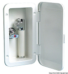 Настенный палубный душ с кнопочной лейкой Mizar с ПВХ шлангом 2,5 м и смесителем, Osculati 15.239.01