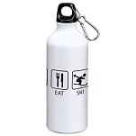 Kruskis MD4049S101S119 Sleep Eat And Ski 800ml Алюминиевая бутылка Бесцветный White