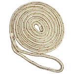 New england ropes 325-50592400035 10.67 m Двойной плетеный док-трос Золотистый White / Gold 19.1 mm