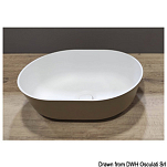Lavello semiovale in Ocritech bianco/beige 350x260 Osculati 50.184.03