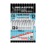 Lineaeffe 7671014/14 Nylon River Связанные Крючки 0.140 Mm Черный Black 14 