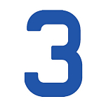 Регистрационная цифра "3" из самоклеящейся ткани Bainbridge SN450BU3 450 мм синяя