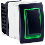 Sierra 11-RK40650G Тумблер Halo DPST RK40650 с зеленой подсветкой Black / White