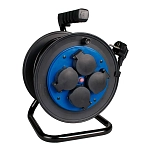 Solera 20026 Промышленный кабельный барабан 7427/1T 4 розетки 50 m Серебристый Black / Blue  Techinn