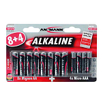 Ansmann 1510-0011 LR03 Promo Blister Щелочные батареи типа ААА 12 Серебристый Black / Red