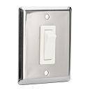 Переключатель скрытого монтажа, одинарный / нержавеющая сталь