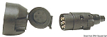 Комплект вилка+розетка для прицепа 12В с 7-контактным разъёмом из чёрного АБС-пластика и хромированной латуни, Osculati 14.190.00