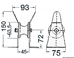 Роульс носовой из нержавеющей стали 93 x 75 x 150 мм, Osculati 01.118.81