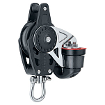 Harken 2646 Carbo Block 40 mm With Cam Cleat And Becket Серебристый Black / Silver