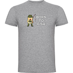 Kruskis CA65500558K150 Футболка с коротким рукавом Born To Fish Серый Heather Grey 2XL