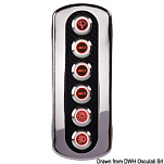 Carbon fiber anti-vandal switch panel red LED, 14.850.10