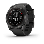 Garmin 010-02778-11 Часы Fenix 7X Pro Sapphire Solar Серебристый Carbon Grey Titanium / Black Band