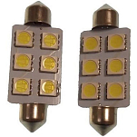 Goldenship GS10528 10-30V 1.3W Festoon 6 SMD 5050 Холодная светодиодная лампа Серебристый Grey