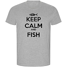 Купить Kruskis CA66900158S086 Футболка с коротким рукавом Keep Calm And Fish ECO Серый Heather Grey S 7ft.ru в интернет магазине Семь Футов