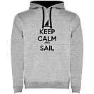 Купить Kruskis SU1067055802S090 Толстовка с капюшоном Keep Calm And Sail Two-Colour Серый Heather Grey / Black 2XL 7ft.ru в интернет магазине Семь Футов