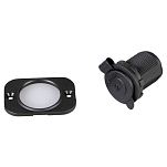 Talamex 14504024 Круглая розетка 12V Черный  Black