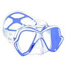 Купить Маска для плавания из бисиликона Mares X-Vision Ultra LS 411052 прозрачно-синий/сине-белый прозрачные стекла 7ft.ru в интернет магазине Семь Футов