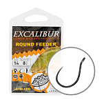 Excalibur 47200016 Round Feeder Одноглазый Крючок Без Бородки Бесцветный Black Nickel 16