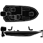 Seachoice 50-97561 Semi Custom Wide Bass Лодка Оболочка Черный Grey 5.35 m Boat 