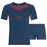 Odlo 196032-20876-L Набор базовых слоев Performance Evolution Голубой Blue Wing Teal / Shocking Orange L