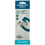 Kinetic F103-142-021 Sabiki Circle Рыболовное Перо 4 Белая Fishskin / Flash