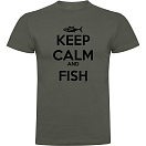 Купить Kruskis CA65500338S086 Футболка с коротким рукавом Keep Calm And Fish Серый Dark Army Green L 7ft.ru в интернет магазине Семь Футов