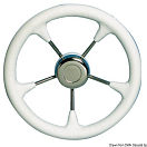 Polyurethane steer. wheel SS spokes Ø 280 mm white, 45.127.03