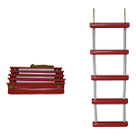 Forniture nautiche italiane 3030005 5 Веревочная лестница для посадки на ступеньки Red / Grey 1480 mm 