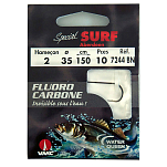 Water queen AWQ340067 Fluorocarbone Special Surf 25 mm Связанный Крючок Без Зазубрин Золотистый Grey 6 