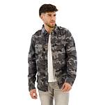 Brandit 9373-222-6XL Рубашка с длинным рукавом Vintage Серый Grey Camo 6XL