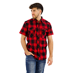 Brandit 4032-41-L Рубашка с коротким рукавом Check Красный Red / Black L