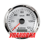 GPS-спидометр аналоговый 0-120 км/ч, белый циферблат, нержавеющий ободок, выносная антенна, д. 85 мм, Marine Rocket (упаковка из 30 шт.) SMAGPS120WSMR_pkg_30