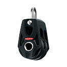 Купить Блок двухшкивный шарикоподшипниковый со скобой Ronstan Orbit Blocks™ серия 30 RF35202 Ø30мм 450/900кг для троса Ø8мм ультралегкий из черного нейлона 7ft.ru в интернет магазине Семь Футов