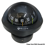 Bussola Riviera BA1-2022 nera, rosa nera frontale, 25.005.31